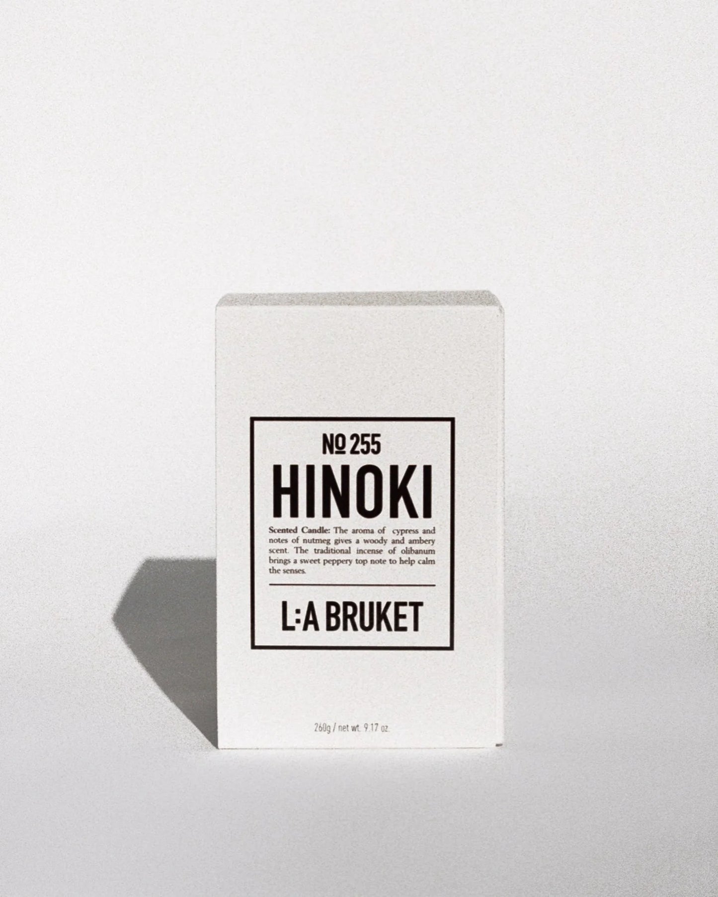 L:A BRUKET 255 Scented Candle Hinoki 260g