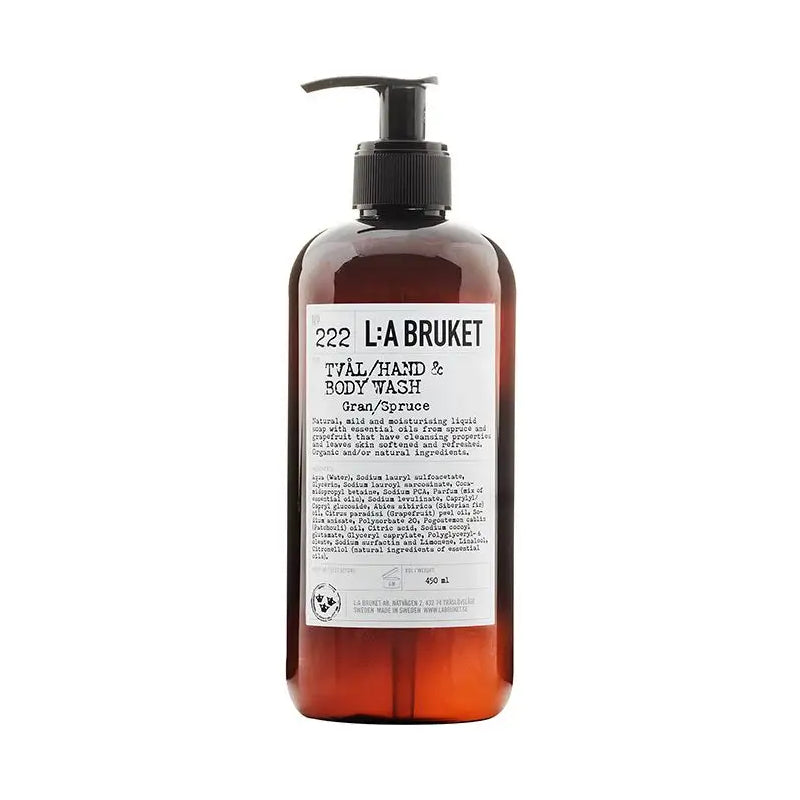 L:A BRUKET 222 Hand & Body Wash Spruce 450ml 222 雲杉潔膚露